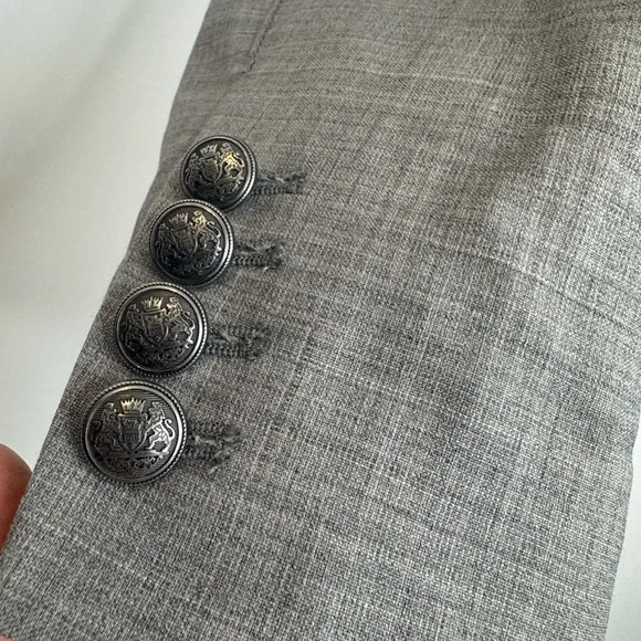 Aritzia Talula Gray wool blend preppy academia Blazer Jacket Women Size 2 - Picture 5 of 7